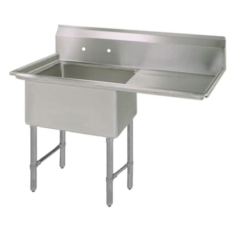Bk Resources One Compartment Sink 18 in x 18 in, 1, 2, Free Standing, Stainless Steel BKS-1-18-12-18RS